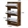 [New Design] Three-tier wooden shoe cabinet for storing 18-20 pairs of shoes-Grey