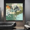 Handmade Oil Painting Original Abstract Oil Painting On Canvas Green Leaves Hand-Painted Large Painting Color Modern Floral Texture Boho Living Room W