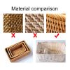 3pcs Hand-Woven Rattan Wicker Basket Fruit Tea Snack Bread Basket Cosmetic Rectangular Storage Box Household Kitchen Room Supply