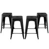 24 Inch Set of 4 Tolix Style Counter Height Barstool Stackable Chair