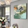 Handmade Oil Painting Original Abstract Oil Painting On Canvas Green Leaves Hand-Painted Large Painting Color Modern Floral Texture Boho Living Room W