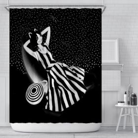 Waterproof Polyester Bathroom Curtain Shower Curtain (Option: 10-120g)